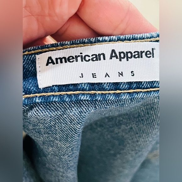 American Apparel Button Front A-Line Mini Skirt Dark Wash Denim size small - Picture 5 of 10